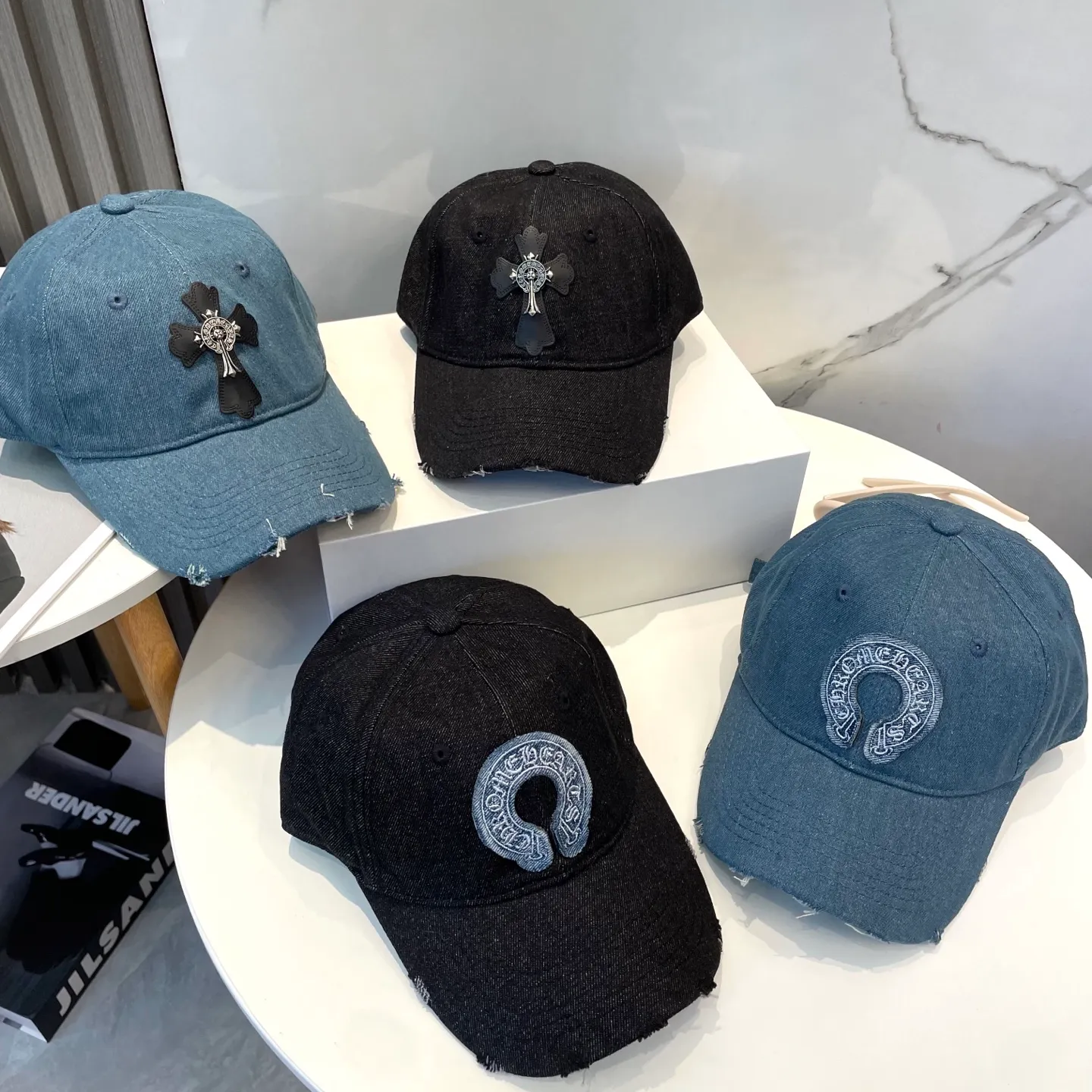 P60 Croxin's new high-quality washed denim baseball cap, high-end customized version! The same style as the internet celebrity fashion blogger! Wall crack recommended! Great quality! Head circumference 57cm